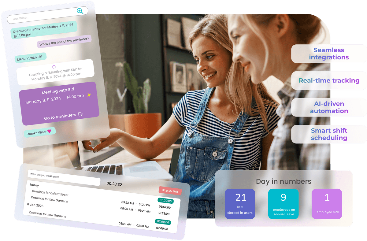 Managewise - All-in-one workforce management solution designed for businesses and freelancers to track time, manage shifts, automate scheduling, and streamline productivity